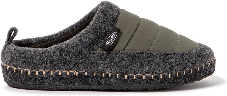Nuvola. Huisschoenen 'Zueco New Wool' donkergroen