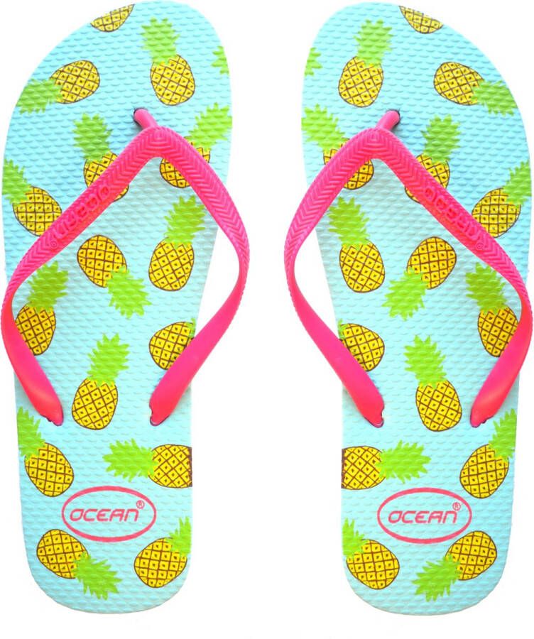 Ocean Ananas slippers blauw