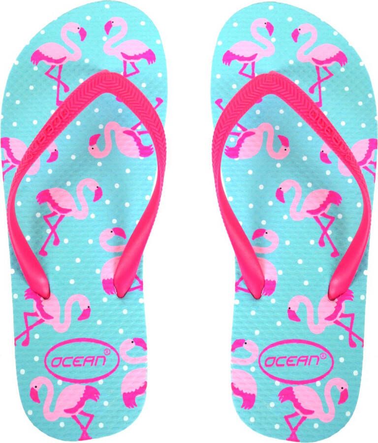 Ocean Flamingo slippers blauw