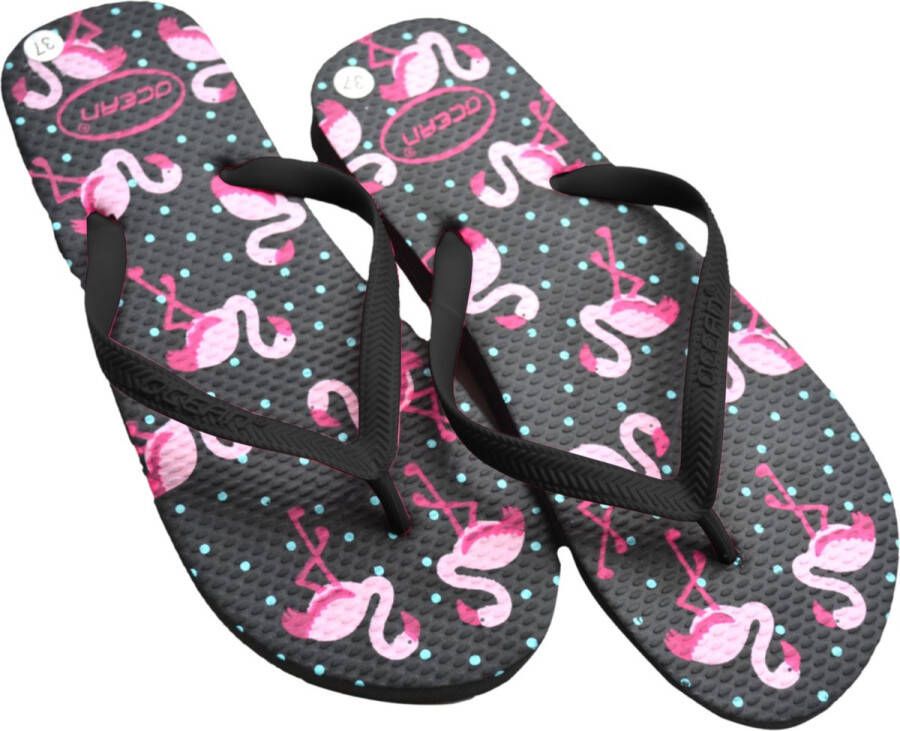 Ocean Flamingo slippers zwart