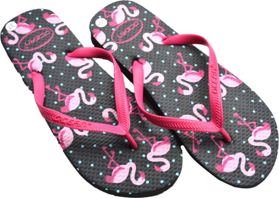 Ocean Flamingo slippers zwart