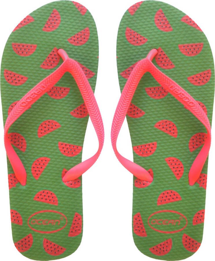 Ocean Watermeloen slippers groen