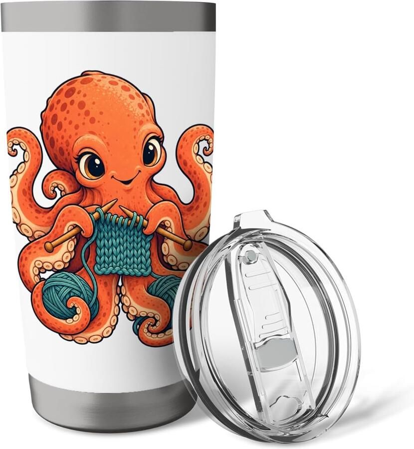 Octopus zeedieren dubbelwandige thermobeker