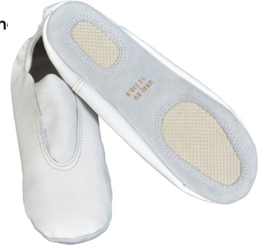 Odelia's Impression Gymnastiekschoenen van buffelleer Kleur wit- Gespleten zool Gymschoenen Gym Schoen sportschoenen Sport Schoen