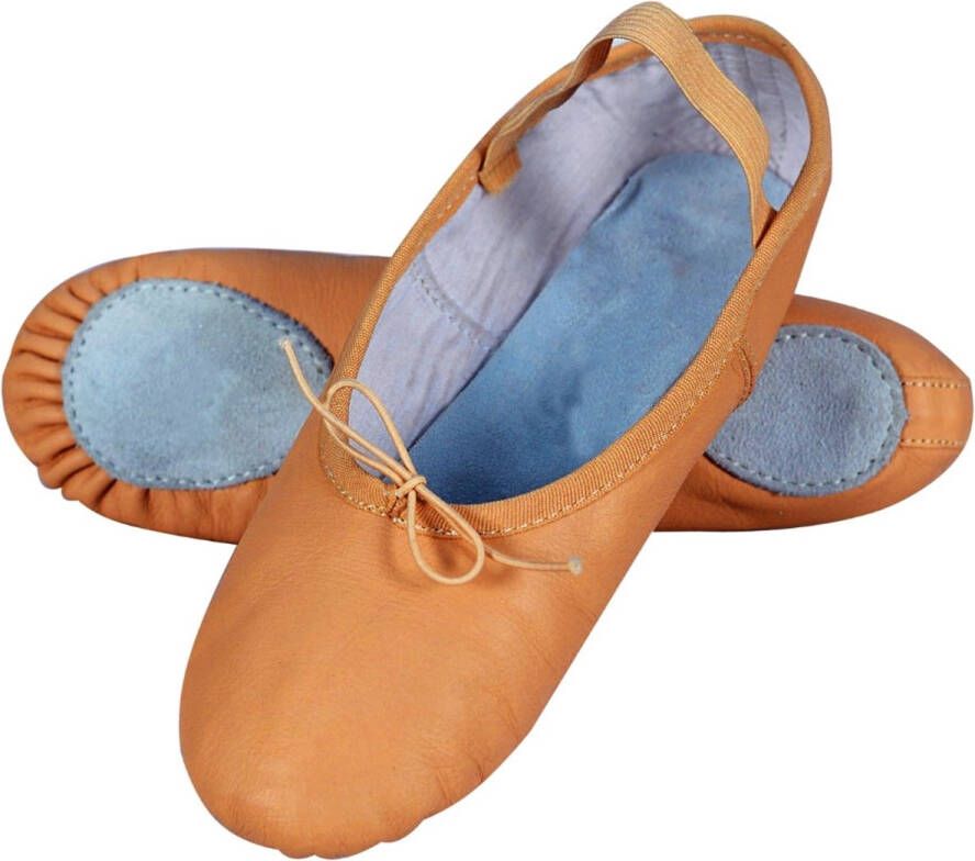 Odelia's Impression Leather Ballet Shoe Pink Color Buffalo Leather White Suede Insole Split Suede Sole