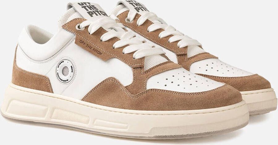 Off The Pitch Witte leren sneaker met suède overlays - Foto 3