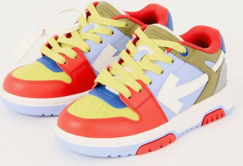 Off White Off-White Kids Out Of Office sneaker van leer met colour blocking