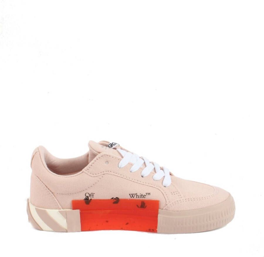 Off White Canvas Lage Vulcanized Roze Sneakers Pink Dames