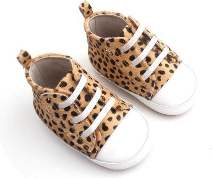 Oh Little Deer 100% leren baby sneakers cheetah bruin L