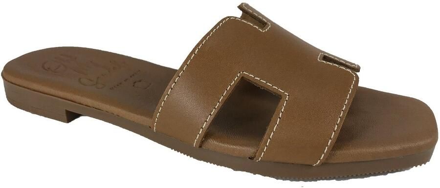 OH MY SANDALS 5810 cognac dames slipper met zacht voetbed Bonne Shoe