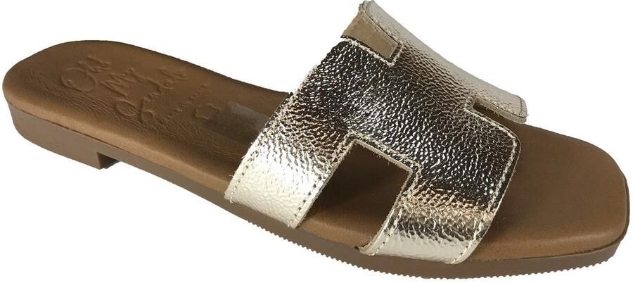 OH MY SANDALS 5810 platinum dames slipper met zacht voetbed Bonne Shoe