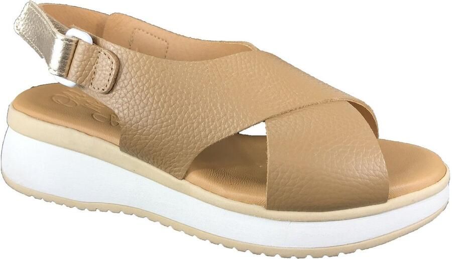 OH MY SANDALS 5943 camel dames sandaal met velcro Bonne Shoe