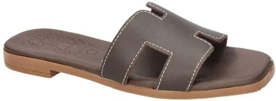 Oh! My sandals -Dames bruin donker slippers & muiltjes