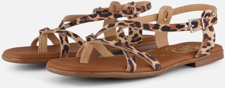 OH MY SANDALS Leopard Sandalen beige Leer Dames