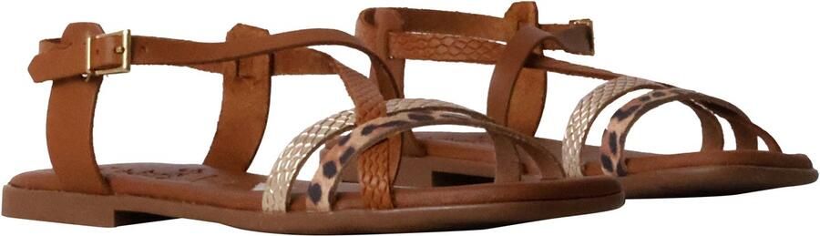 OH MY SANDALS Platte leren sandalen