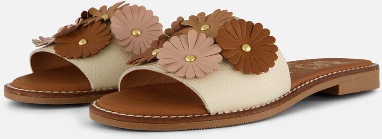 OH MY SANDALS Slippers beige Leer