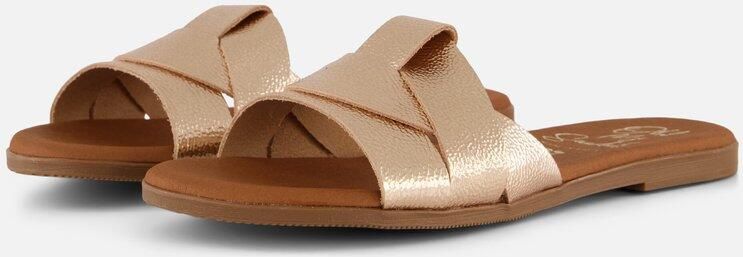 OH MY SANDALS Slippers brons Leer