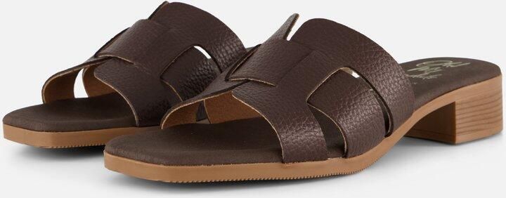 OH MY SANDALS Slippers bruin Leer