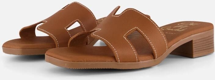 OH MY SANDALS Slippers cognac Leer Dames - Foto 2