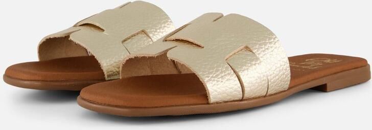 OH MY SANDALS Slippers goud Leer