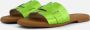 OH MY SANDALS Amira Slippers groen Leer Dames - Thumbnail 4