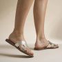 OH MY SANDALS Slippers goud Leer Dames - Thumbnail 1
