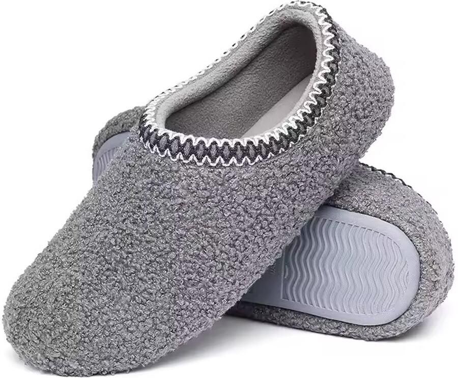 OLANLY Dames Pantoffels Slippers Warme pantoffels Comfeet Anti-slip -Grijs 36 Geschikt voor een voetlengte van