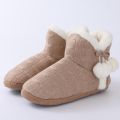 OLANLY Dames pluche slippers Hoge dames slippers Winter warme slippers Gebreid Bruin 36 Geschikt voor voetlengte van - Bruin