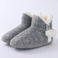 OLANLY Dames pluche slippers Hoge dames slippers Winter warme slippers Gebreid Grijs 38 Geschikt voor voetlengte van - Grijs