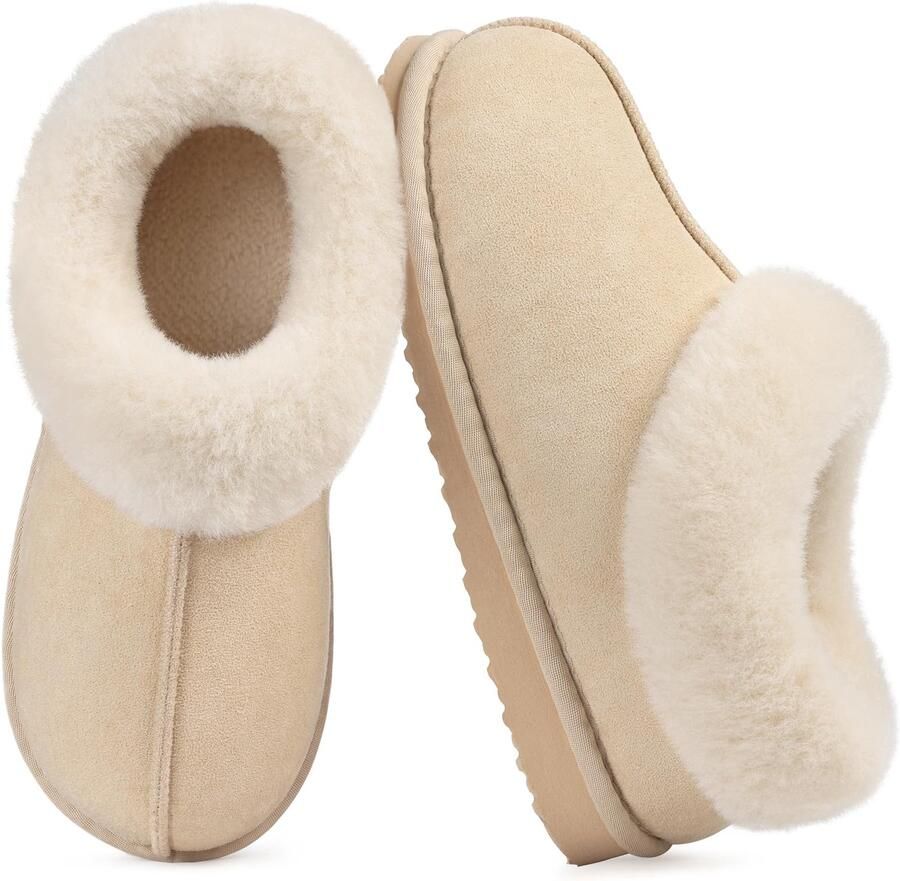 Homaxy Dames pluche Slippers Memory foam warme schoenen Warme pantoffels abrikooskl Voor een voetlengte van
