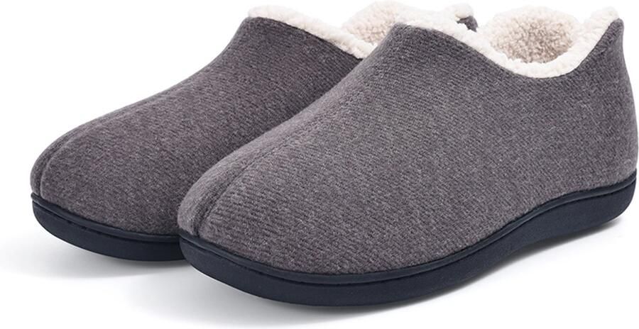 OLANLY Dames slippers nep-schapenvacht slippers warme slippers comfortabele katoenen slippers grijs 37 Geschikt voor voetlengte van