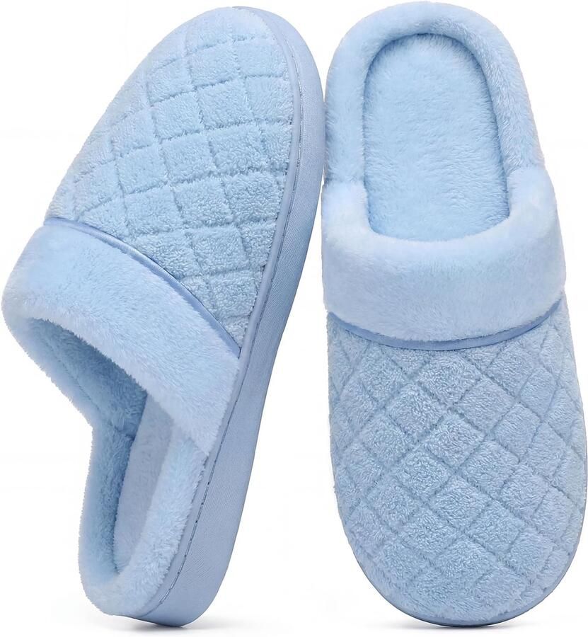Homaxy Sloffen Zachte Huisslippers Warme en comfortabele huisslippers Warme winterslippers blauw 39 Geschikt voor een voetlengte van