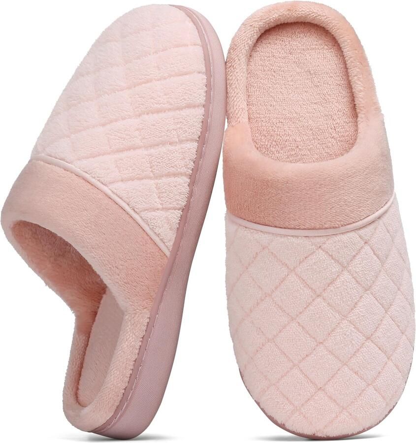 OLANLY Dames slippers Warme koraalvlies slippers Ananas hout huisslippers Roze 41 Geschikt voor een voetlengte van