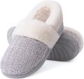 Homaxy Dames slippers Warme slippers Comfortabele katoenen slippers Pluche Slippers met Traagschuim en Zachte Voering Lichtgewicht Antislip Pantoffels met Gesloten Teen grijs 36-37 Geschikt voor voetlengte van - Grijs
