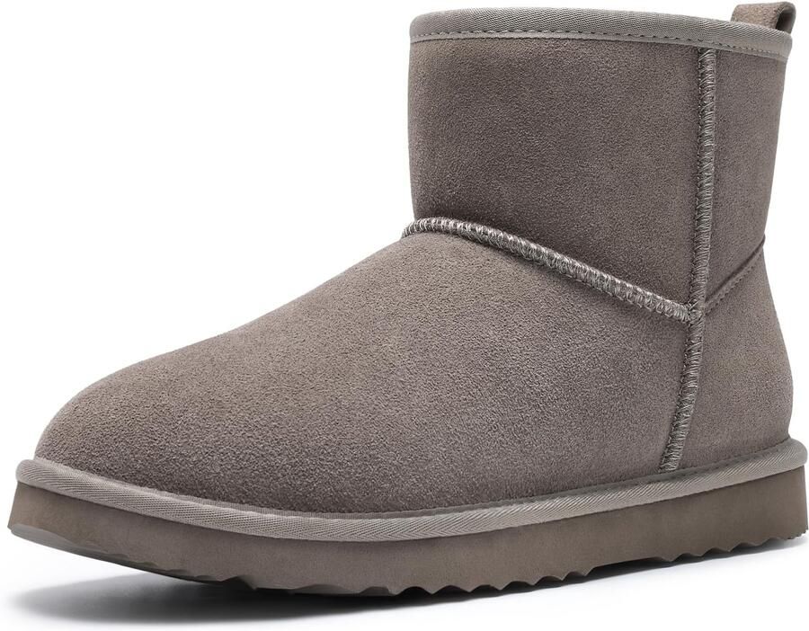 Homaxy Dames Snowboots suède Boots Warme winterschoenen dames Antislip Dunne zool Verdikte voering van imitatiewol Grijs 40 Geschikt voor voetlengte van