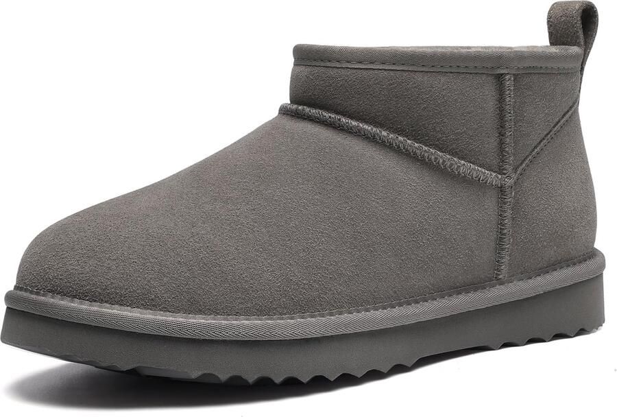 Homaxy Dames Snowboots suède Boots Warme winterschoenen dames Antislip Dunne zool Verdikte voering van imitatiewol Jadegrijs 40 Geschikt voor voetlengte van