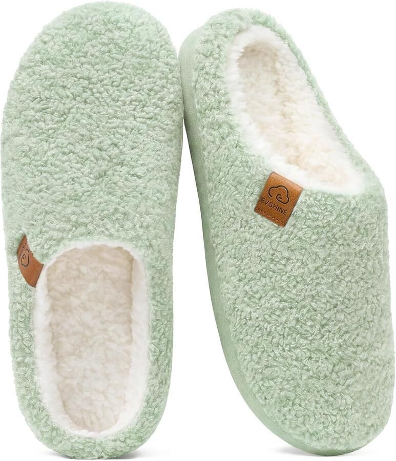 Homaxy Home Sloffen Pantoffels Dames Zachte Slip-On Huisslippers met Antislipzool groen 41 Geschikt voor een voetlengte van