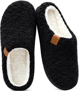 Homaxy Home Sloffen Pantoffels Dames Zachte Slip-On Huisslippers met Antislipzool zwart 43 Geschikt voor een voetlengte van