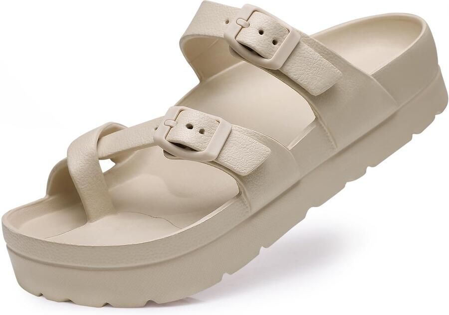OLANLY Dames Sandalen Dames Slippers Ergonomische Slipper Orthopedische Slipper Kaki
