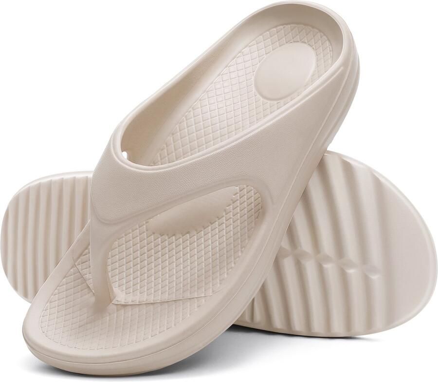 Homaxy Ergonomic Flip-Flops Dames Slippers Anatomic Dames Slippers Licht kaki 38 Geschikt voor een voetlengte van