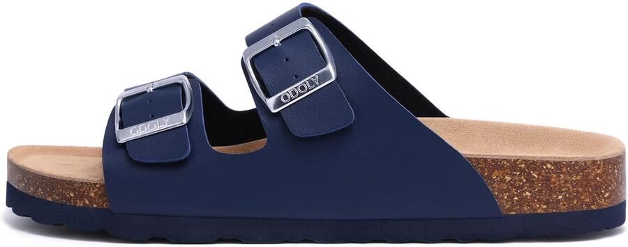 OLANLY PV klompen Damesslippers met kurken voetbed Casual huissandalen Met voetboogondersteuning Marineblauw 41 Geschikt voor een voetlengte van