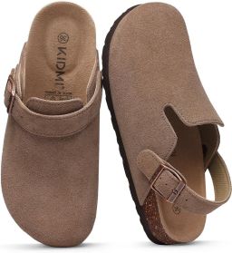 OLANLY Unisex clogs Koe suède Comfort slippers Houten clogs mokakl Geschikt voor een voetlengte van