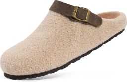 OLANLY Unisex Clogs Warme Dames Winter Pantoffels Comfort Slippers Met hielbandje Abrikoos 42 Geschikt voor een voetlengte van