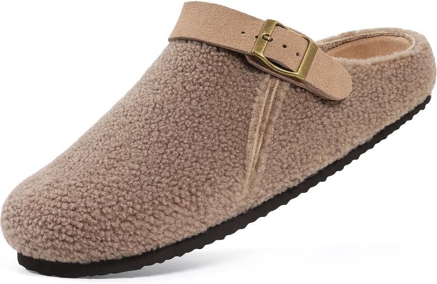OLANLY Unisex Clogs Warme Dames Winter Pantoffels Comfort Slippers Met hielbandje Grijs 37 Geschikt voor een voetlengte van