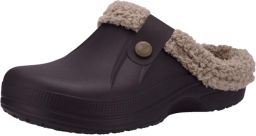 OLANLY Unisex Gevoerde Pantoffels Waterdichte Winterpantoffels Warme Gevoerde Sloffen Anti-slip Donkerbruin 3940 Geschikt voor een voetlengte van