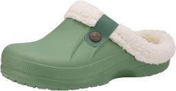 OLANLY Unisex Gevoerde Pantoffels Waterdichte Winterpantoffels Warme Gevoerde Sloffen Anti-slip Appelgroen 4445 Geschikt voor een voetlengte van