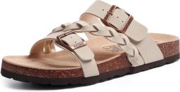 Homaxy Unisex sandalens –PVC bovenkant schoenen Dames Slippers Houten sandalens Comfort slippers steenkl Geschikt voor een voetlengte van