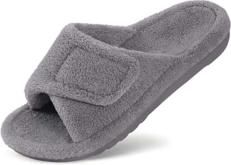 OLANLY Unisex slippers Koraal fluwelen slippers Orthopedische slippers Open schoenen– grijs 40 Geschikt voor voetlengte van