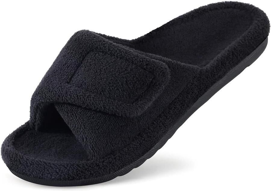OLANLY Unisex slippers Koraal fluwelen slippers Orthopedische slippers Open schoenen– zwart 40 Geschikt voor voetlengte van