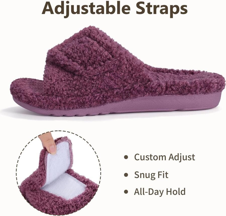 OLANLY Unisex slippers Koraalvlies slippers Warme slippers Orthopedische slippers Paars 41 Geschikt voor voetlengte van
